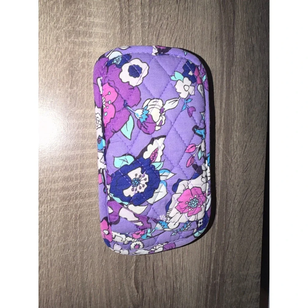 Vera Bradley Purple Floral Quilted Cotton Tech Case Glasses Pouch Accessory